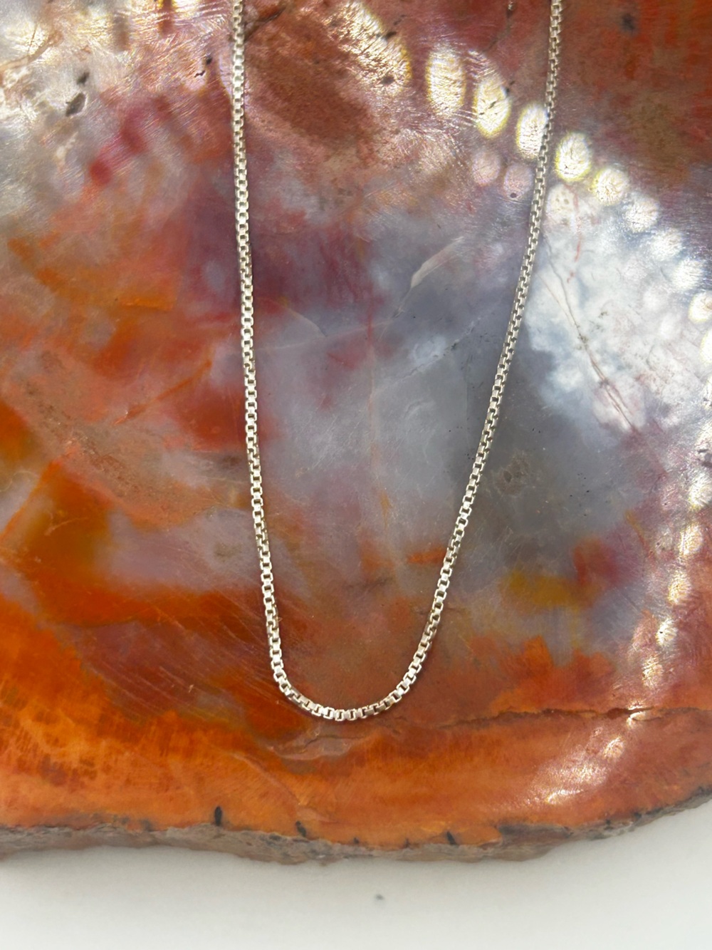 Very thin sterling silver box chain - 18 inches